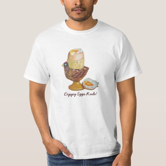 Chichen eierkop met gekookt ei en leuke slogan t-shirt (Voorkant)