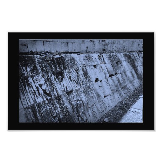 Chichen Itza Ball Court Wall Foto Afdruk (Voorkant)