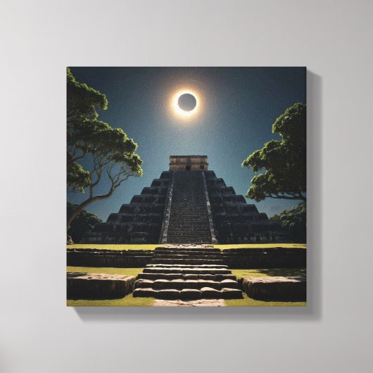 Chichen Itza Eclipse Canvas Afdruk (Voorkant)