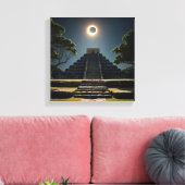 Chichen Itza Eclipse Canvas Afdruk (Insitu (Woonkamer))