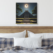 Chichen Itza Eclipse Canvas Afdruk (Insitu (Slaapkamer))