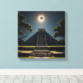 Chichen Itza Eclipse Canvas Afdruk (Insitu (Houten vloer))