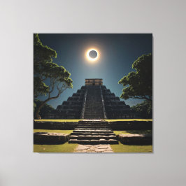 Chichen Itza Eclipse Canvas Afdruk
