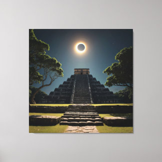 Chichen Itza Eclipse Canvas Afdruk