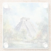 Chichen Itza Glazen Onderzetter (Achterkant)