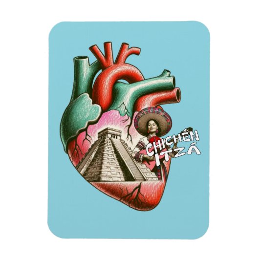 Chichén Itzá Maya Pyramind Mexico Souvenir Magneet (Verticaal)