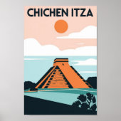 Chichen Itza Mayan Tempel in Mexico Reizen Poster (Voorkant)
