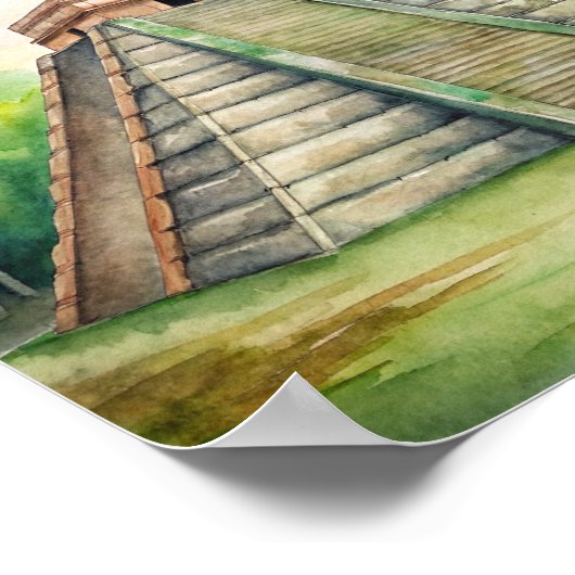 Chichen Itza Mayan Tempel in Mexico Schilderen Poster (Hoek)