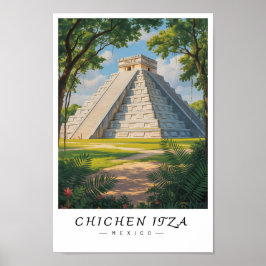 Chichen Itza Mexico Muurkunst, Mayan Ruïne Poster
