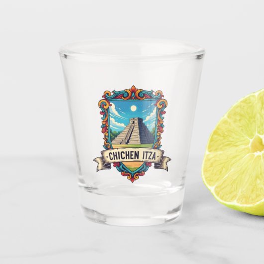 Chichen Itza Mexico Nacht Shot Glas (Voorkant)