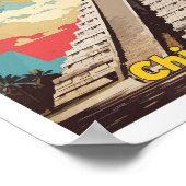Chichen Itza Mexico Pop Kunst Reizen Illustratie Poster (Hoek)