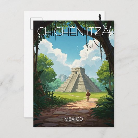  Chichen Itza Mexico Reizen Briefkaart (Voorkant / Achterkant)