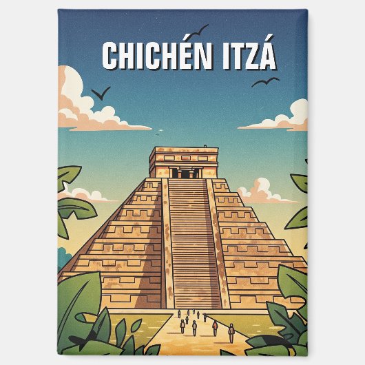 Chichen Itza Mexico Reizen Magneet (Voorkant)