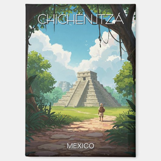  Chichen Itza Mexico Reizen Magneet (Voorkant)