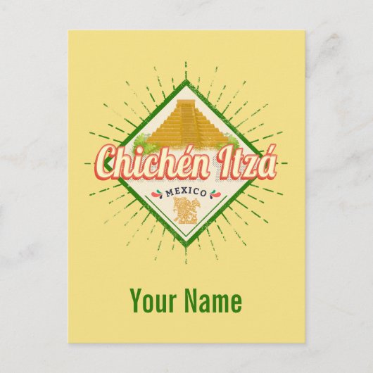 Chichen Itza Mexico Retro Mayan  Yucatan Briefkaart (Voorkant)