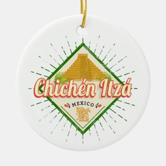 Chichen Itza Mexico Retro Mayan  Yucatan Keramisch Ornament (Voorkant)