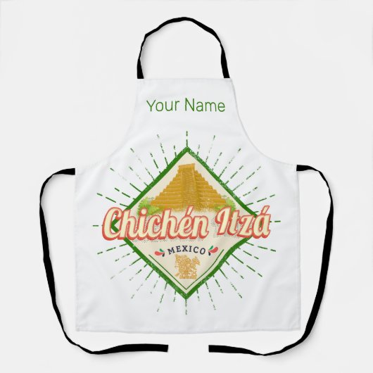 Chichen Itza Mexico Retro Mayan Yucatan Schort (Voorkant)