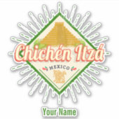 Chichen Itza Mexico Retro Mayan Yucatan Sticker (Voorkant)
