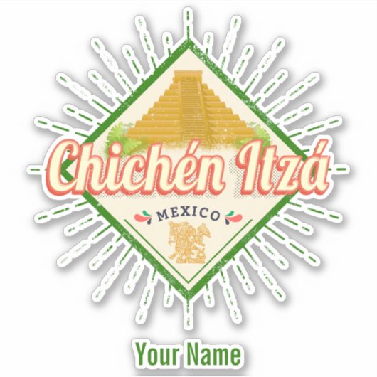 Chichen Itza Mexico Retro Mayan  Yucatan Sticker (Voorkant)