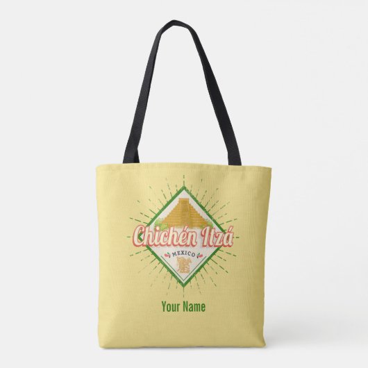 Chichen Itza Mexico Retro Mayan  Yucatan Tote Bag (Achterkant)