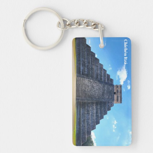 Chichén Itzá Mexico Souvenir Acryl Sleutelhanger (Voorkant)