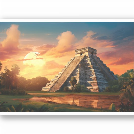 Chichen Itza, Mexico. Sticker (Voorkant)
