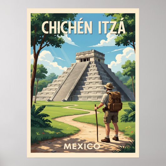 Chichén Itzá Mexico – Temple of Kukulcán Poster (Voorkant)