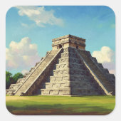 Chichen Itza Mexico Travel Beach Vierkante Sticker (Voorkant)