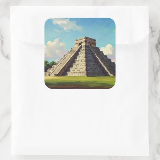 Chichen Itza Mexico Travel Beach Vierkante Sticker (Tas)