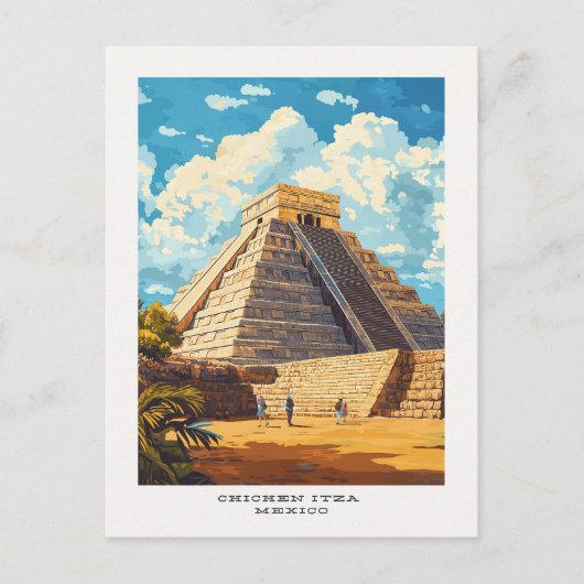 Chichen Itza Mexico Travel Briefkaart (Voorkant)