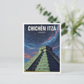 Chichen Itza Mexico Travel Night Stars Briefkaart (Staand voorkant)