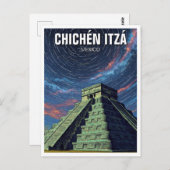 Chichen Itza Mexico Travel Night Stars Briefkaart (Voorkant / Achterkant)