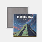 Chichen Itza Mexico Travel Night Stars Magneet (Voorkant / Achterkant)