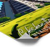 Chichen Itza Mexico vintage reisillustratie Poster (Hoek)