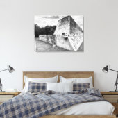 Chichén Itzá over de grote bal Canvas Afdruk (Insitu (Slaapkamer))