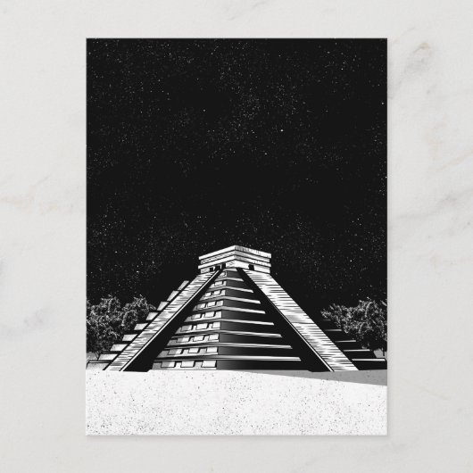 Chichen Itza piramide en nacht Briefkaart (Voorkant)