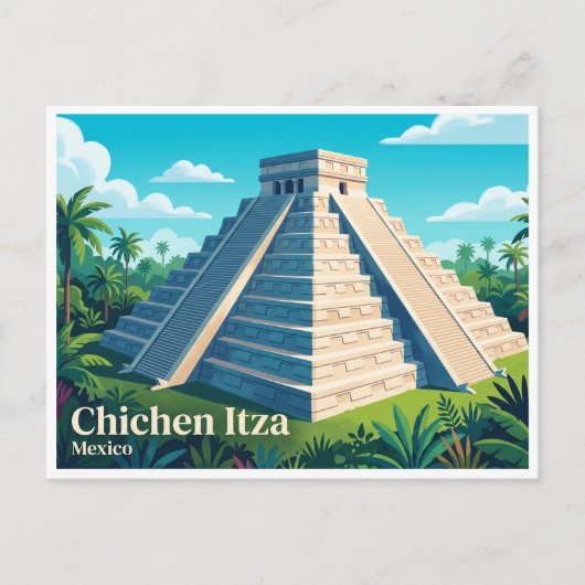 Chichen Itza Piste Mexico Briefkaart (Voorkant)