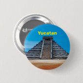Chichen Itza Pyramid pinknop Ronde Button 5,7 Cm (Voorkant /achterkant)