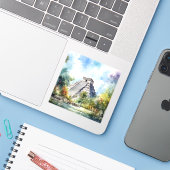 Chichen Itza Sticker (Laptop met iPhone)