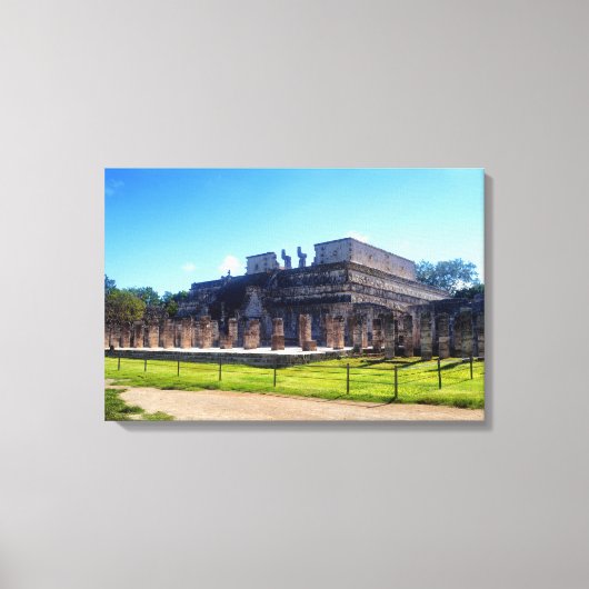 Chichen Itza. Tempelkrijgers Canvas Afdruk (Voorkant)