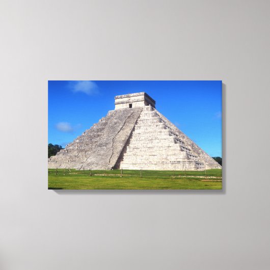 Chichen Itza, Tempelkrijgers Canvas Afdruk (Voorkant)
