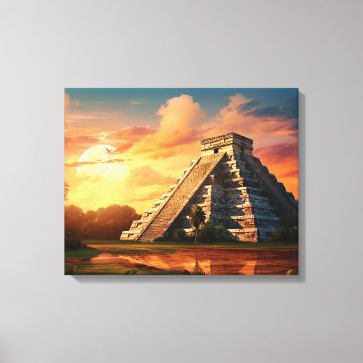 Chichen Itza, uitgerekt canvas print (Voorkant)