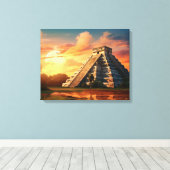 Chichen Itza, uitgerekt canvas print (Insitu (Houten vloer))