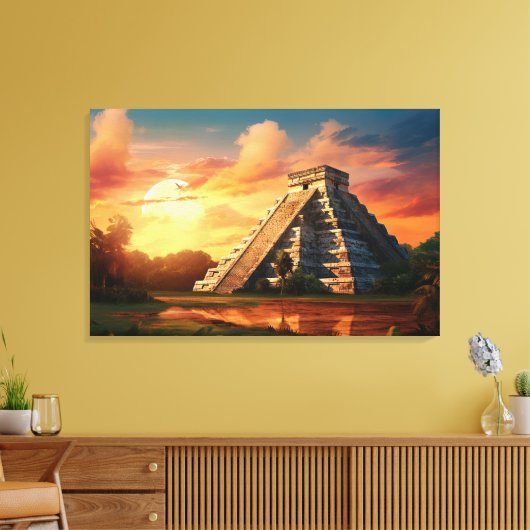 Chichen Itza, uitgerekt canvas print (Insitu (Woonkamer))