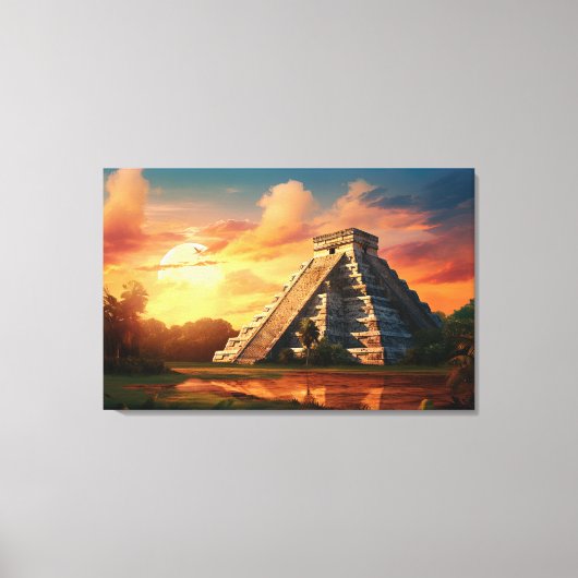 Chichen Itza, uitgerekt canvas print (Voorkant)