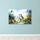 Chichen Itza, uitgerekt canvas print (Insitu (Houten vloer))