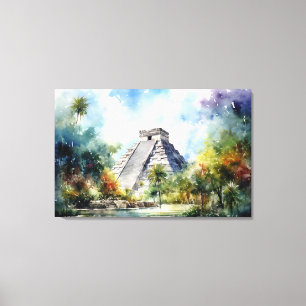 Chichen Itza, uitgerekt canvas print