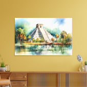Chichen Itza, uitgerekt canvas print (Insitu (Woonkamer))