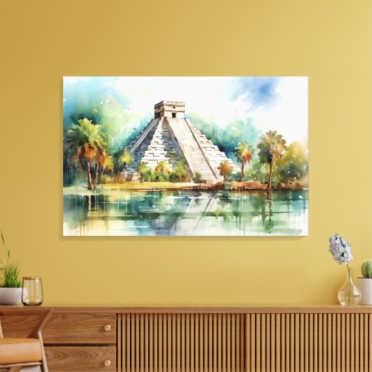 Chichen Itza, uitgerekt canvas print (Insitu (Woonkamer))