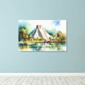 Chichen Itza, uitgerekt canvas print (Insitu (Houten vloer))
